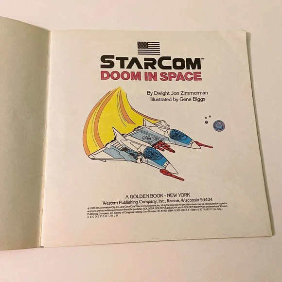 Vintage 1988 StarCom Doom In Space Book By Dwight Jon Zimmerman Golden Book - Picture 5 of 14